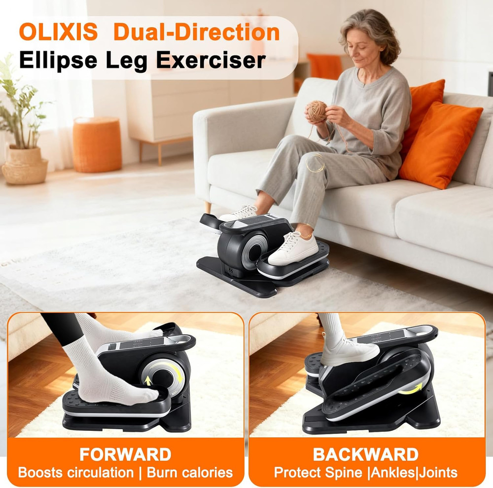 Under-Desk Elliptical Machine – Compact Mini Pedal Exerciser for Home or Office