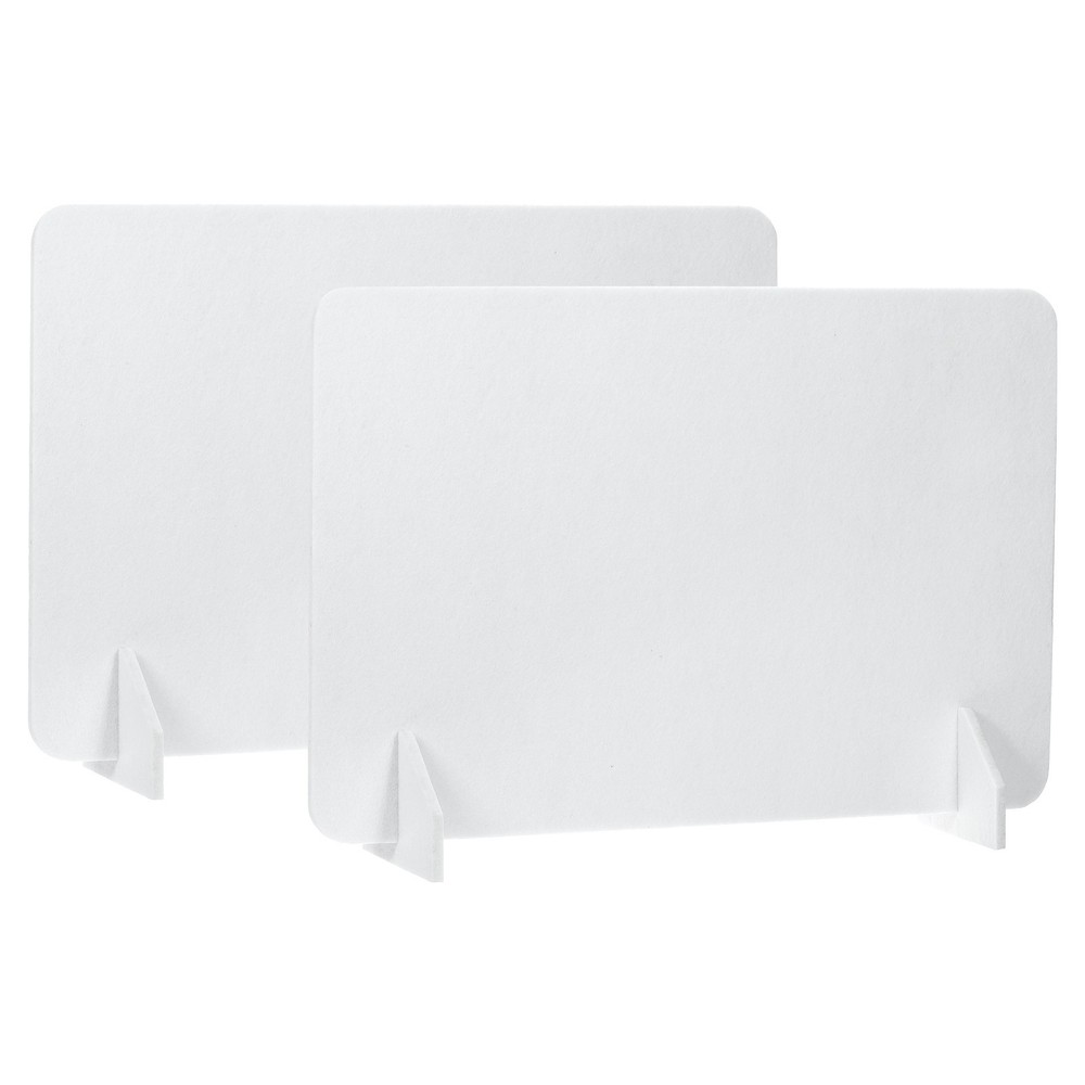 2 Set 24" x 16" Desk Divider Privacy Panel with 4Pcs Support Feet,White
