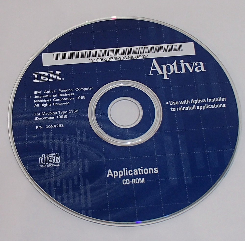 IBM Aptiva PC 2158 Computer Applications CD-ROM Software Disc