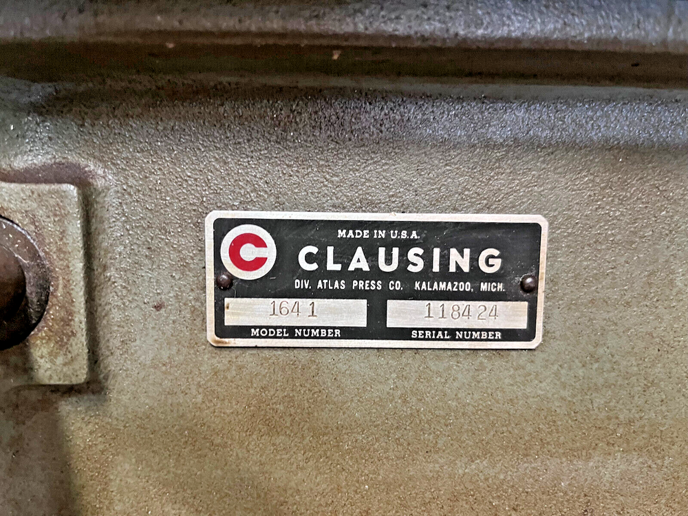 CLAUSING DRILL PRESS 115 VAC 1/2 H.P