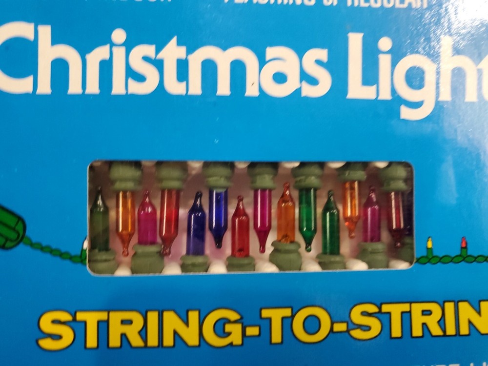Unused JoyBrite 50 Christmas Flashing/Non String-to-String Multicolor Light Set