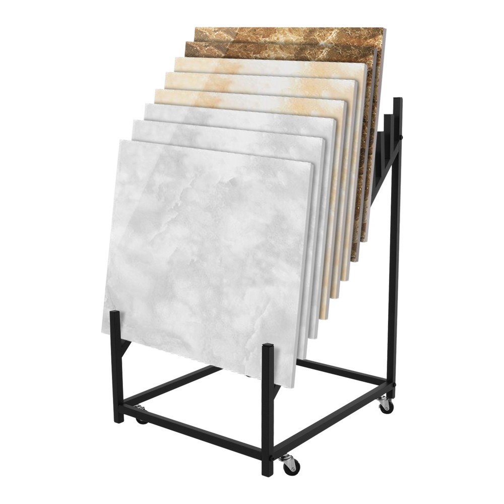 Tile Display Rack, Wheeled Tile Display Stand for Building Material Samples
