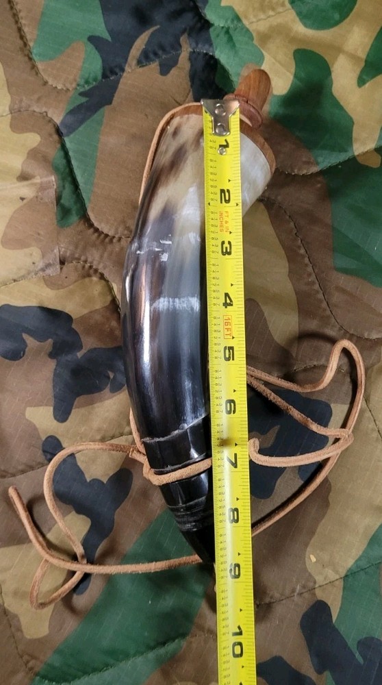 Modern Black Powder Muzzleloading Powder Horn Leather Strap