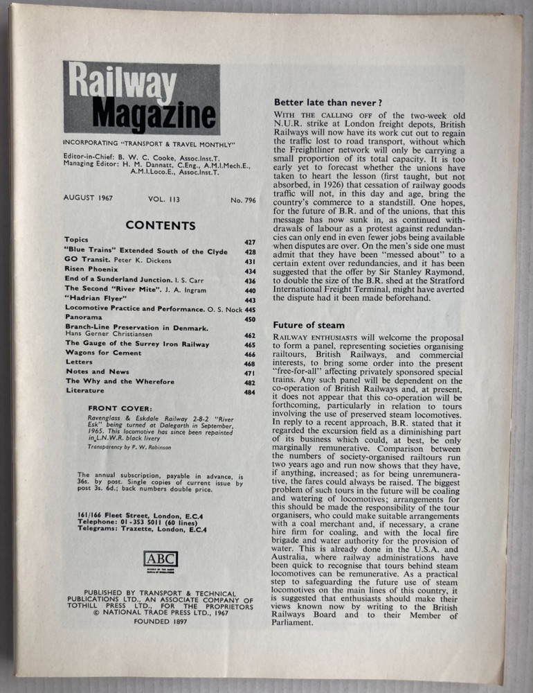 Railway Magazine August 1967