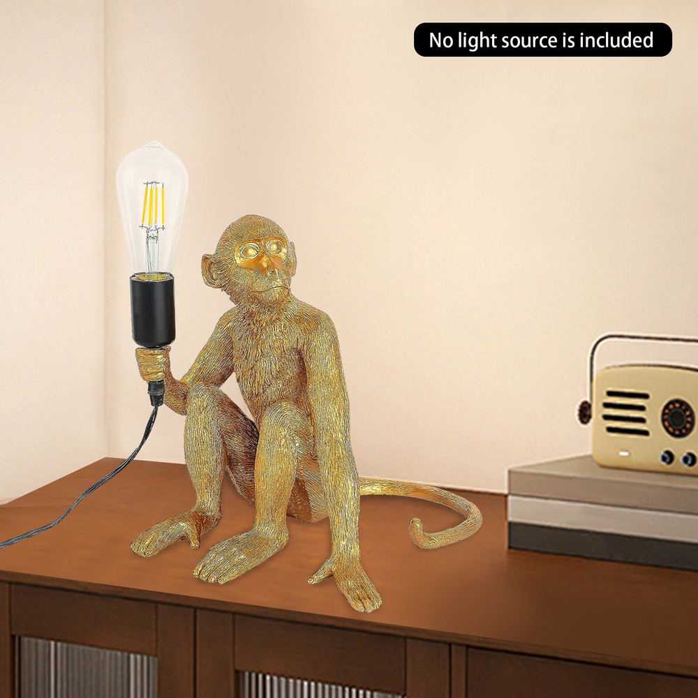 Gold Monkey Table Lamp Sitting Monkey Light Bedroom Monkey Table Light Gift