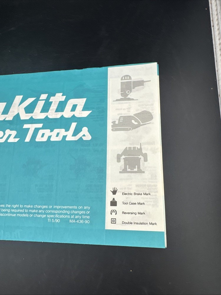 Makita Power Tools Owners Sales Guide Catalog Specifications List Foldout Chart