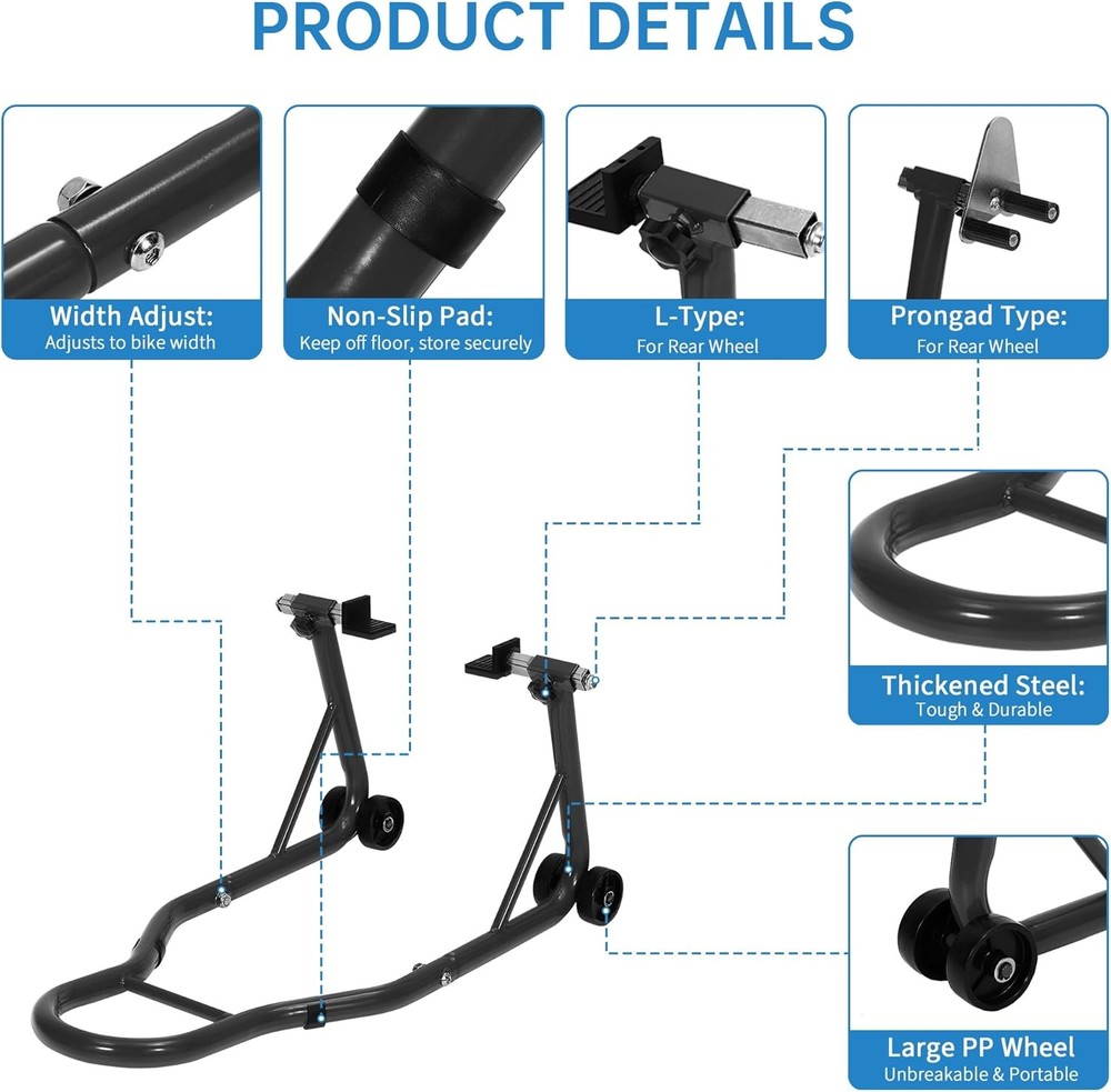 Motorcycle Front & Rear Stand Lift 900 lbs Spoolift Paddock Swingarm Arm
