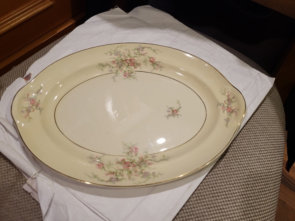 Moss Rose by Taylor, Smith & T, 13" Oval Serving Platter Moss Rose