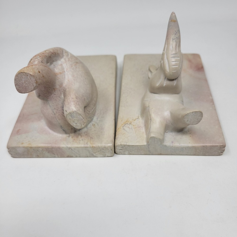 Rhinoceros Soapstone Bookends