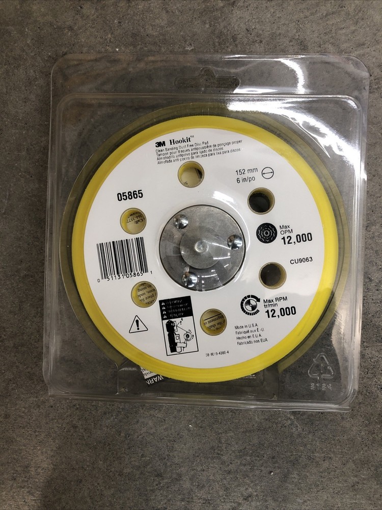 3M Hookit 05865 Low Profile Finishing Dust Control Clean Sanding Disc Pad, 6 in