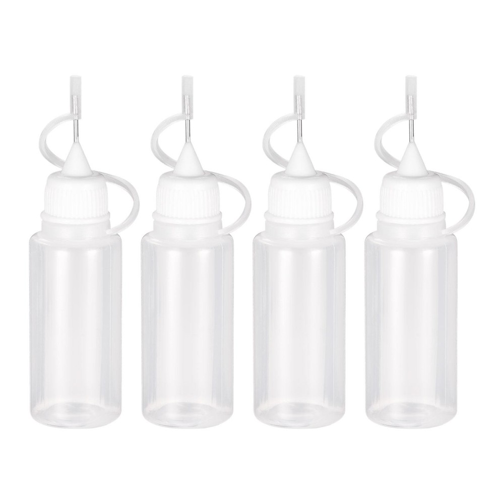 20Pcs Needle Tip Bottle Precision Plastic Applicator with White Cap 10ml