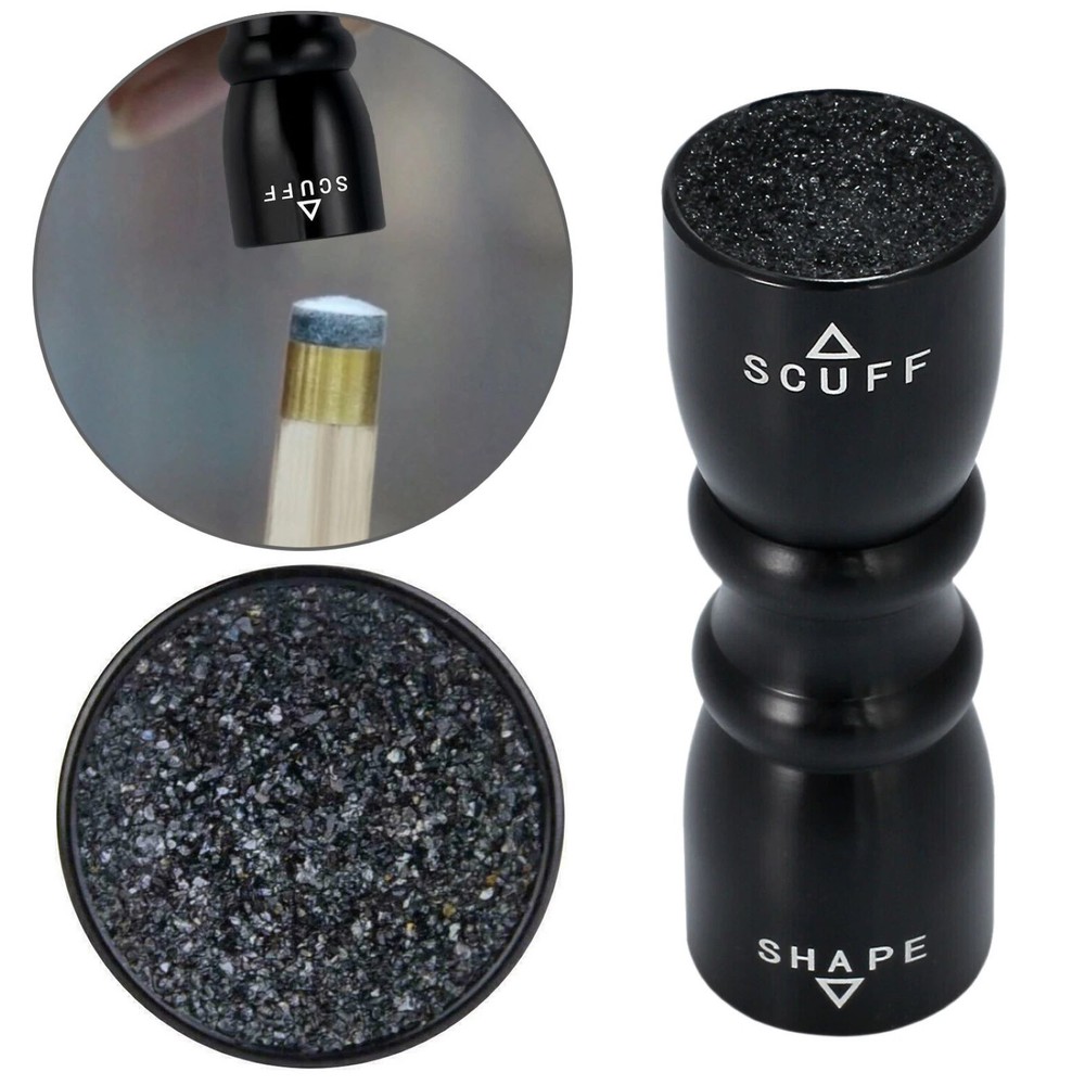 Black Billiard Pool Cue Tip Tool Scuffer Shaper Aerator Tip Pick Accessory