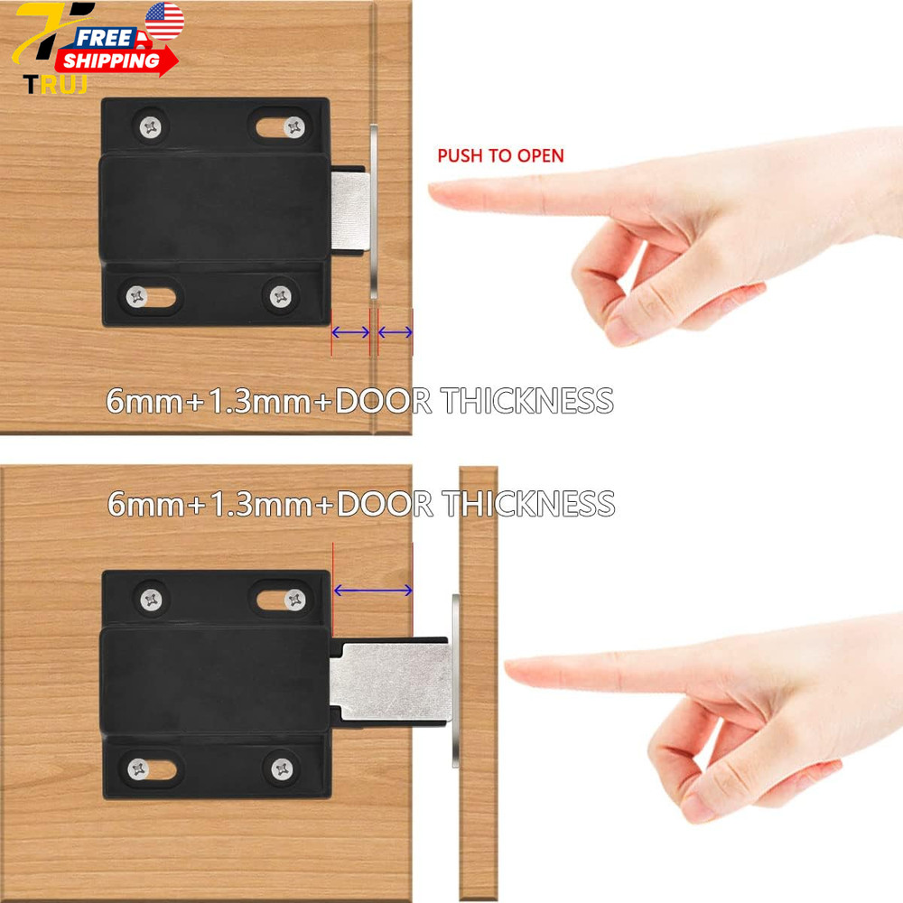 10 Pack Magnetic Push Latch Catch Push to Open Latch Pressure Touch Release Cabi