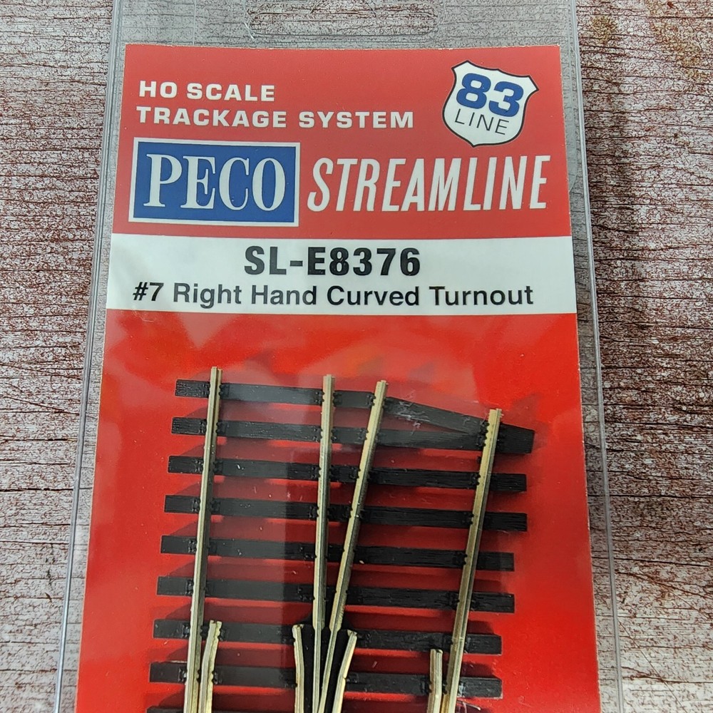 Right Hand #7 turnout curved switch Code 83 Nickel Silver PECO Streamli SL-E8376