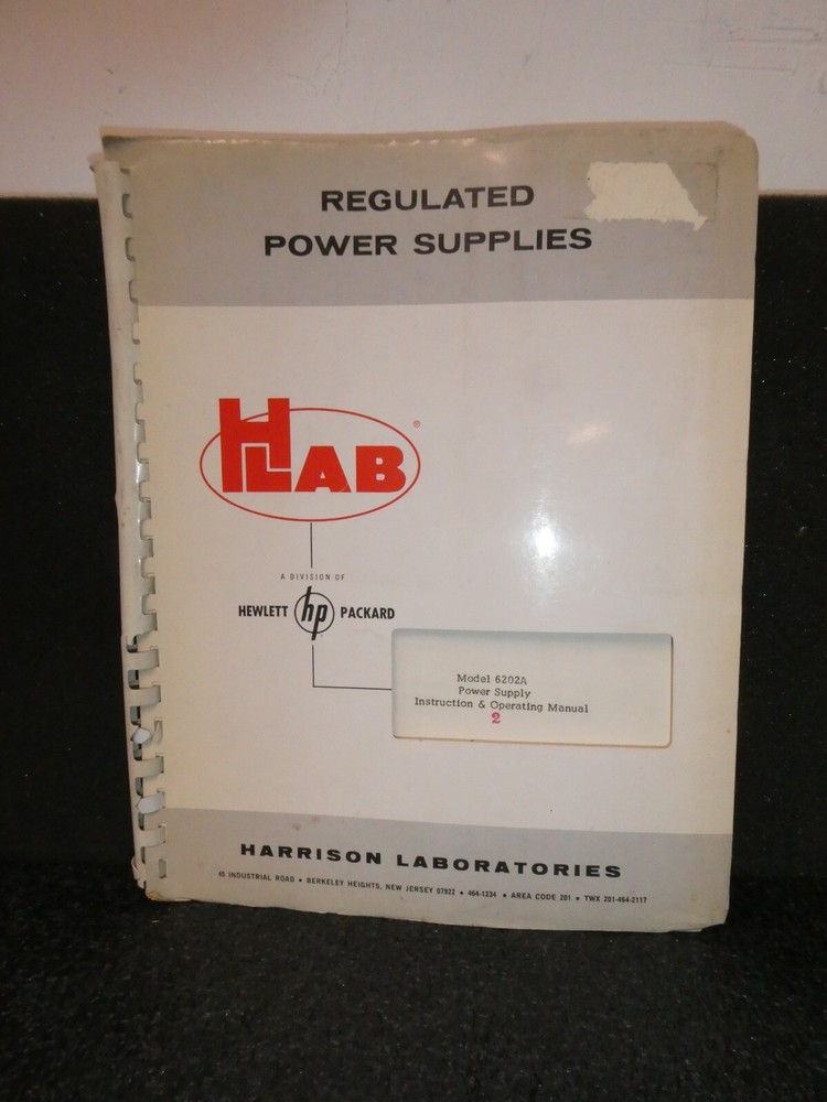 HP Model 6202A Power Supply Instruction & Operating Manual