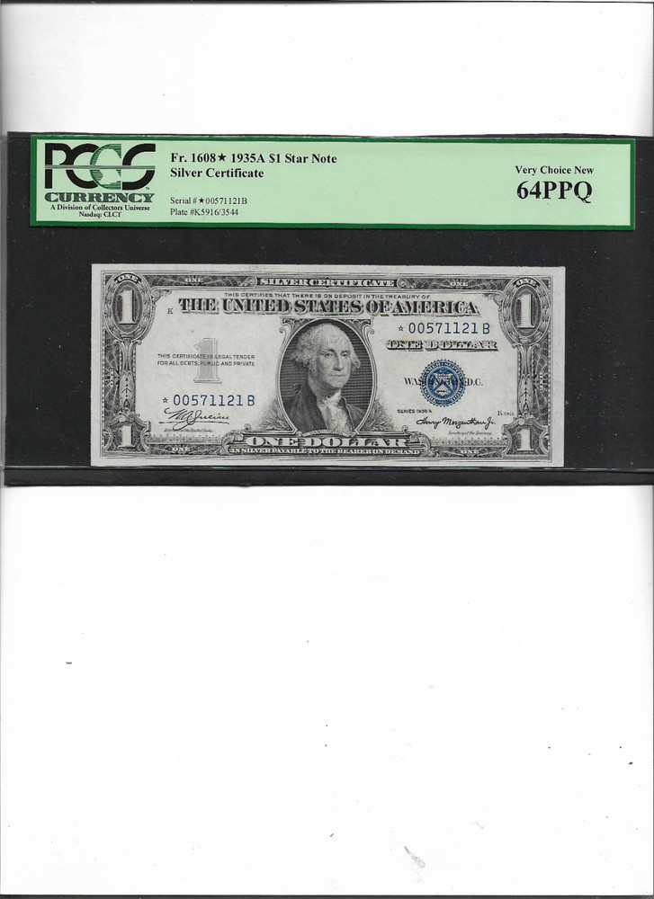 SILVER CERTIFICATE FR . 1608 1935A $1  STAR NOTE GEM NEW 64PPQ