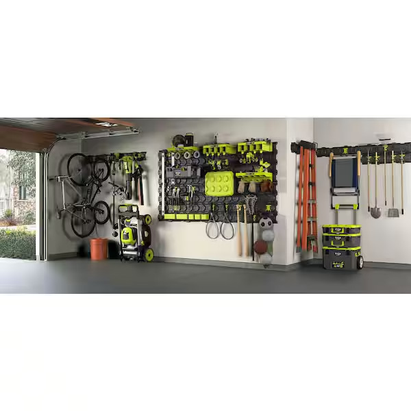 RYOBI Wall Rails LINK Storage System 2 Pack Garage Organizer Heavy Duty Track