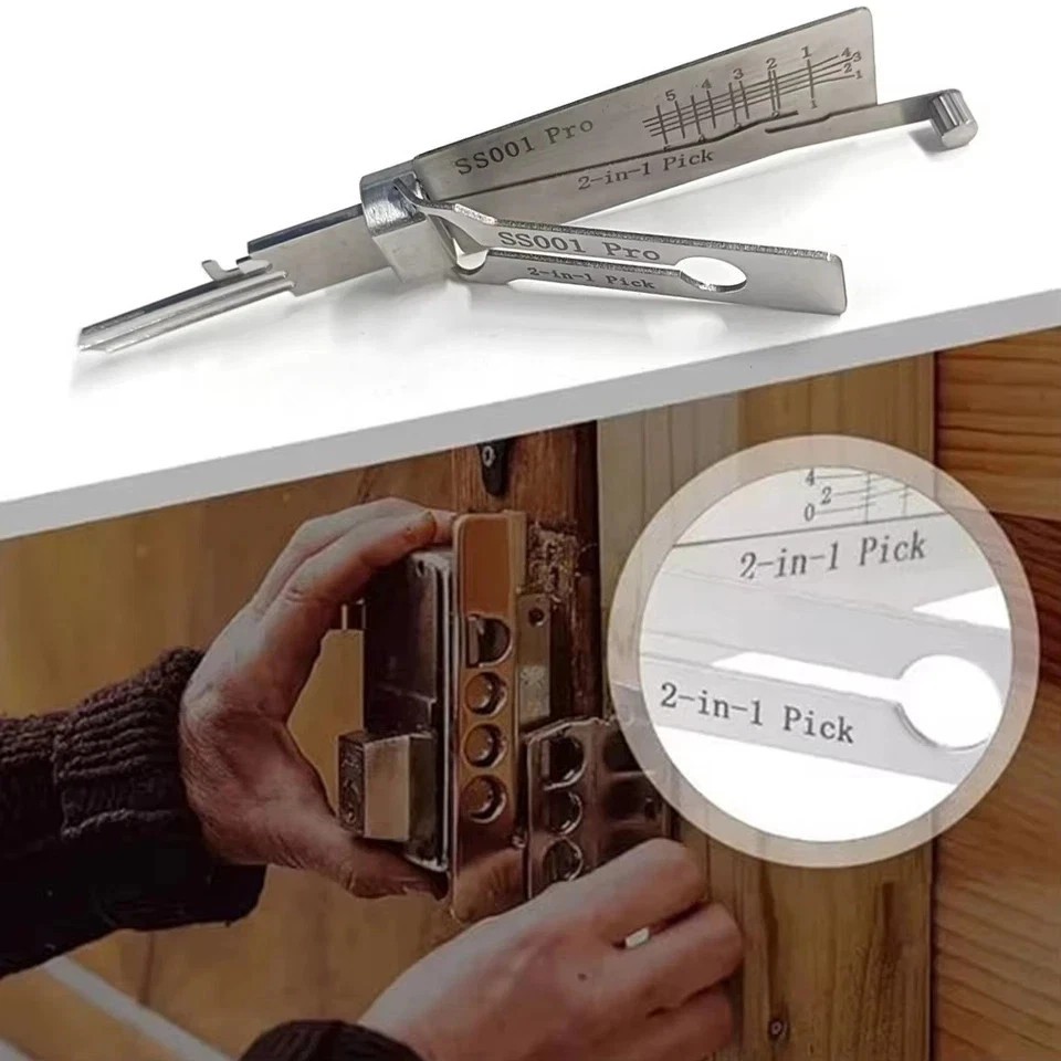 Hook And Pickup Tool Kit 2 In 1 Portable Lock Picking Set Ergonomic Set Handle*