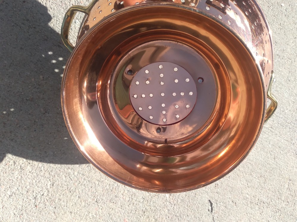 Vintage Copper Cookware Strainer Colander Handles