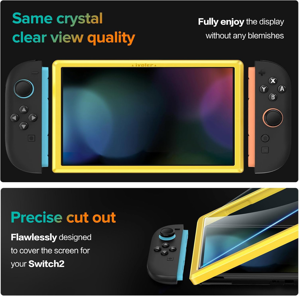 Ivoler 4-Pack Tempered Glass Screen Protector for Nintendo Switch 2 2025