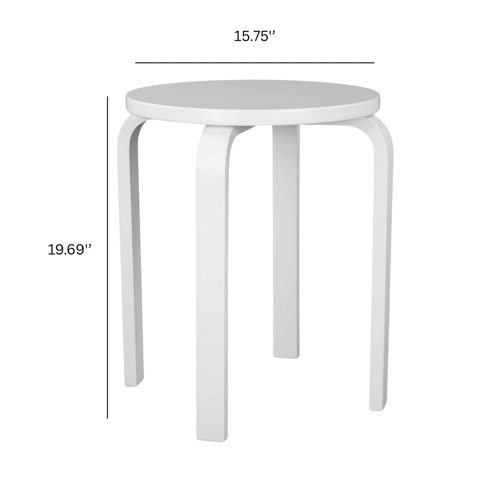 Wood Nightstand Side Table Brilliant White