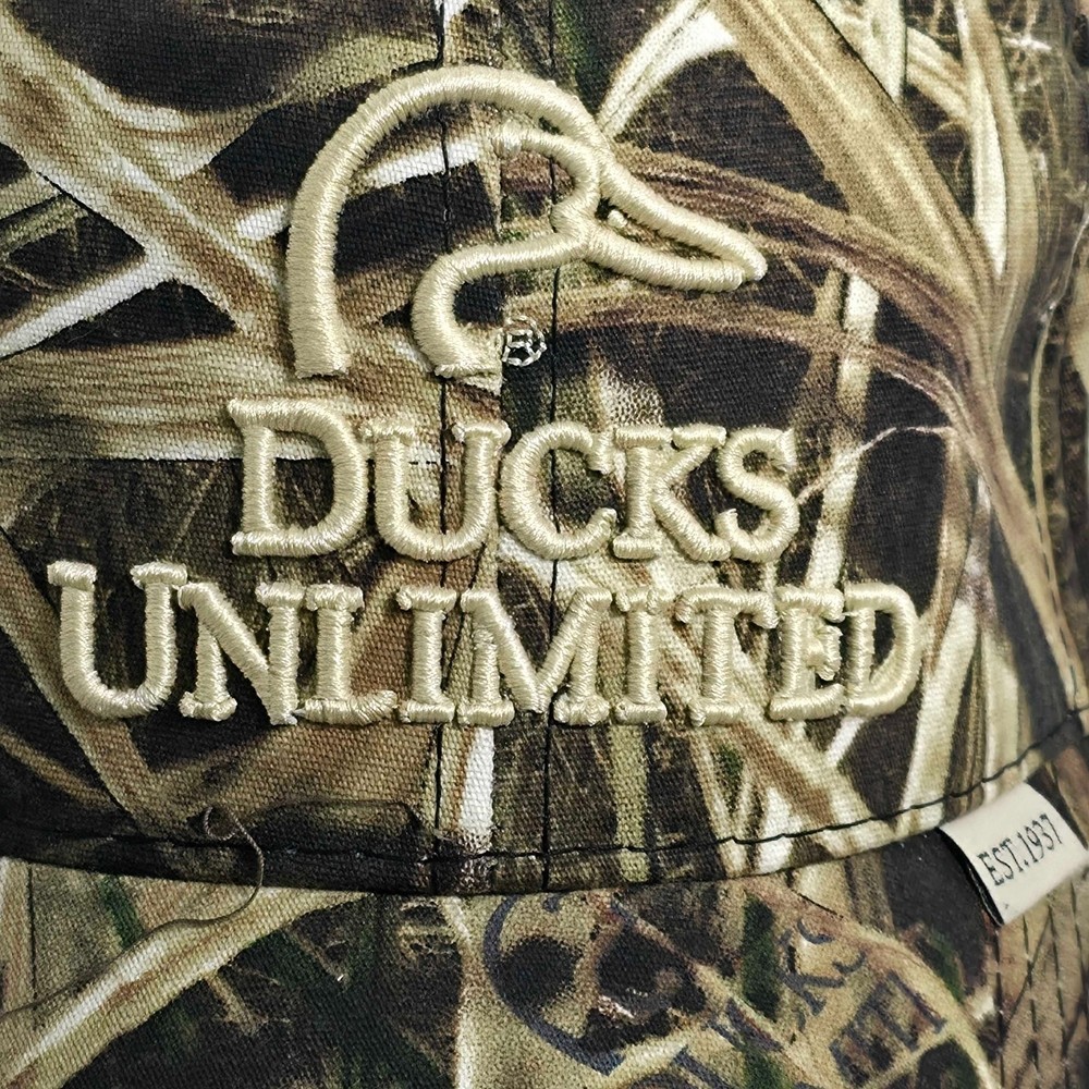 Ducks Unlimited Mossy Oak Shadow Grass Camo Adjustable Strapback Cap Hat NEW NWT