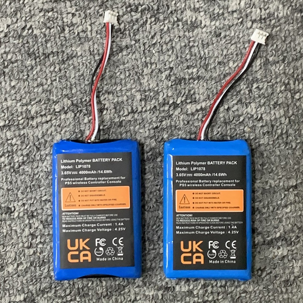 2 PACK 4000mAh Battery Replacement for Sony Playstation 5 Dualsense Controller
