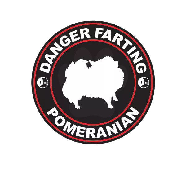 Danger Farting Pomeranian Sticker Decal