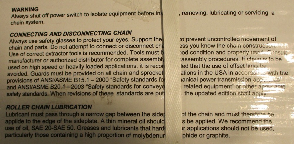 IDC Select 120-1HC Solid Bushing Solid Roller Chain 120H-1C 10' L Factory Seal