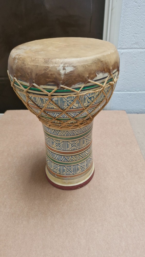 North African Moroccan Ceramic Hand Drum