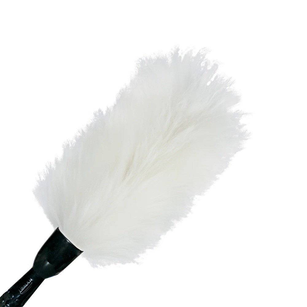 Natural Lambs Wool Duster Wand with Threaded Handle for Standard Extension Pole