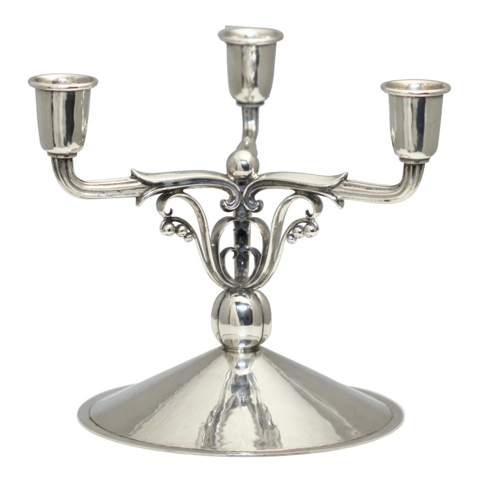A Silver Three-Light Candelabrum