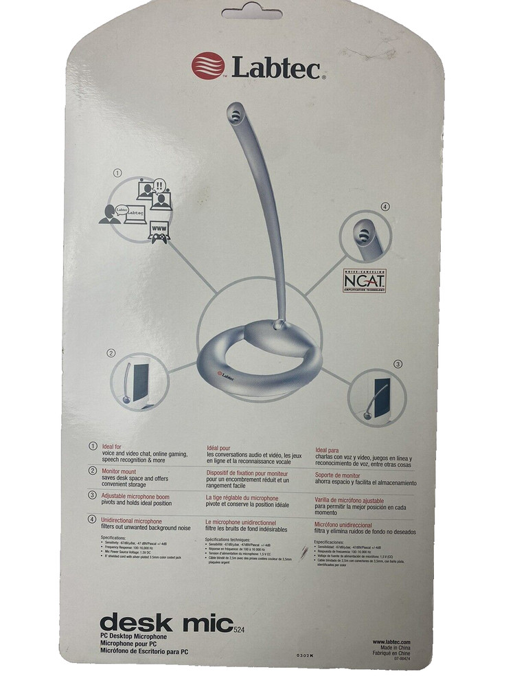 Labtec Desk Mic 524 Desktop Microphone - New in package.