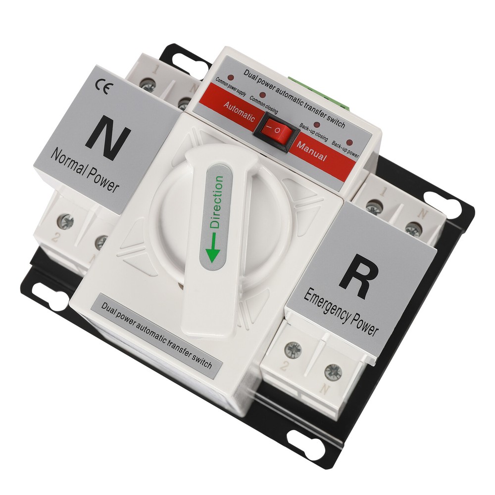 2P 63A Dual Power Automatic Transfer Switch 110V AC-33iB CB Level Toggle