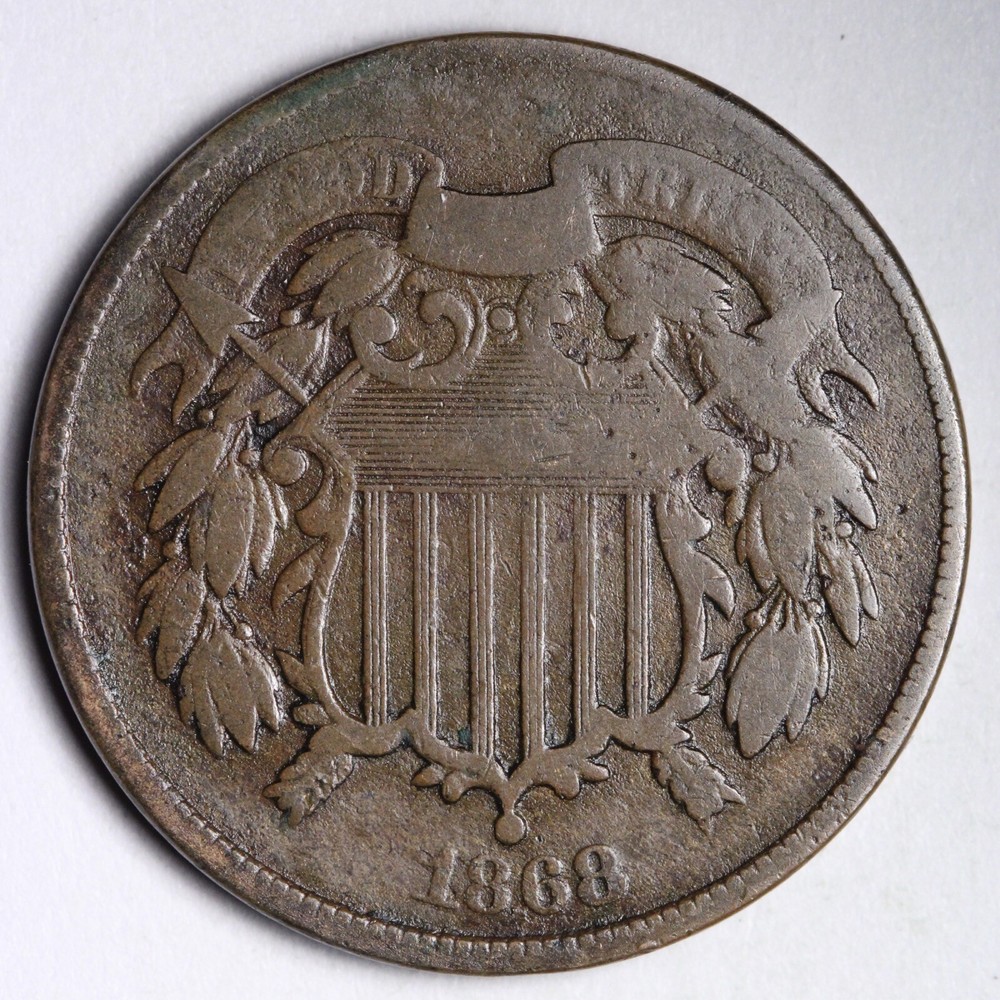 1868 Two Cent Piece CHOICE FINE E206 VRCM