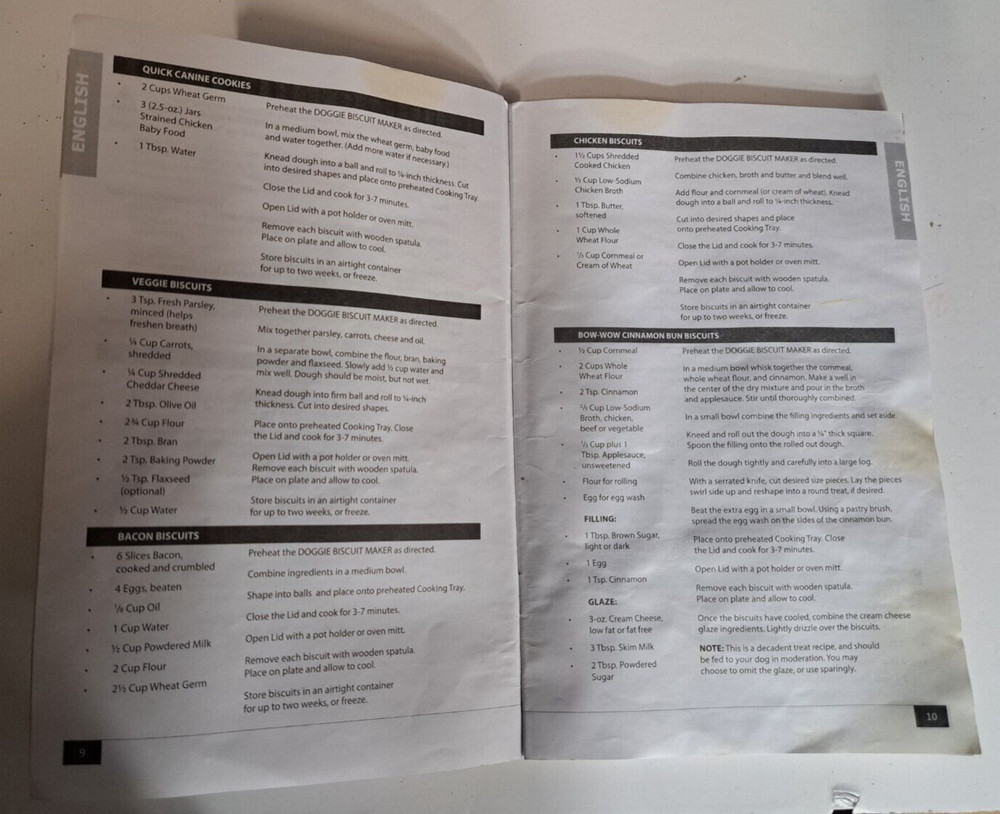 Nostalgia Electronics Electric Dog Biscuit Maker Kit Storage Tin TESTED