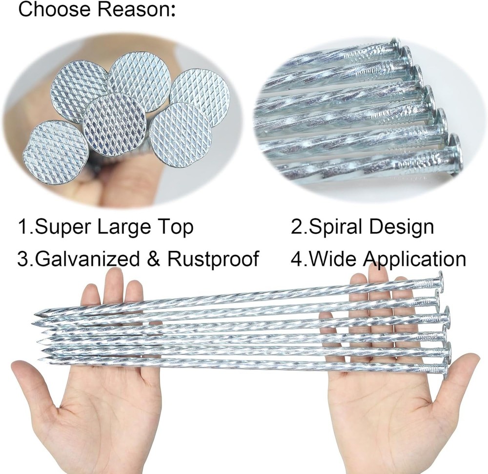 12-inch Artificial Turf Stakes Solid Galvanized Metal Spiral Landscape Edging...