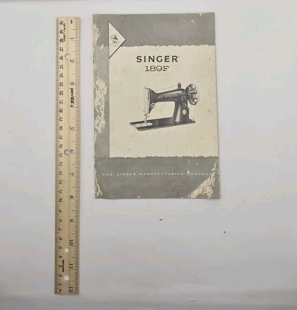 Vintage Lily Mercerized Sewing Thread Empty Box & 1966 Singer Manual & Receipts.