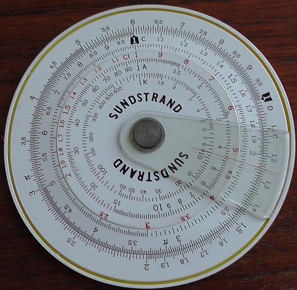 Sunstrand Concise Circular Slide Rule
