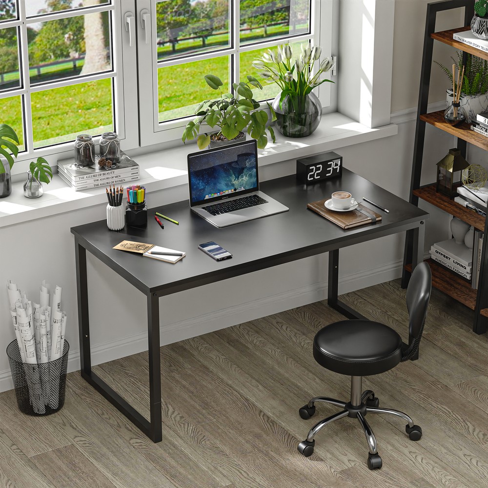 47" 55" L Computer Espresso Style Writing Desk Study Office Desk Corner Table