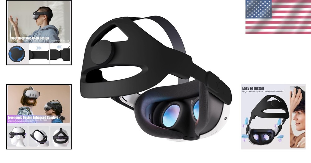 Comfortable Head Strap for Quest 3S/Quest 2 - Black