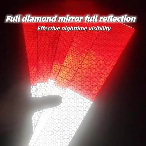 Reflective Tape 30 PCS - 2"x12" Red/White DOT-C2 Waterproof Self-Adhesive