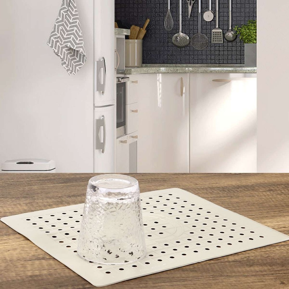 1-4 Pcs Kitchen Rubber Sink Mat Drain Pad Counter Protector Non-Slip Mesh new