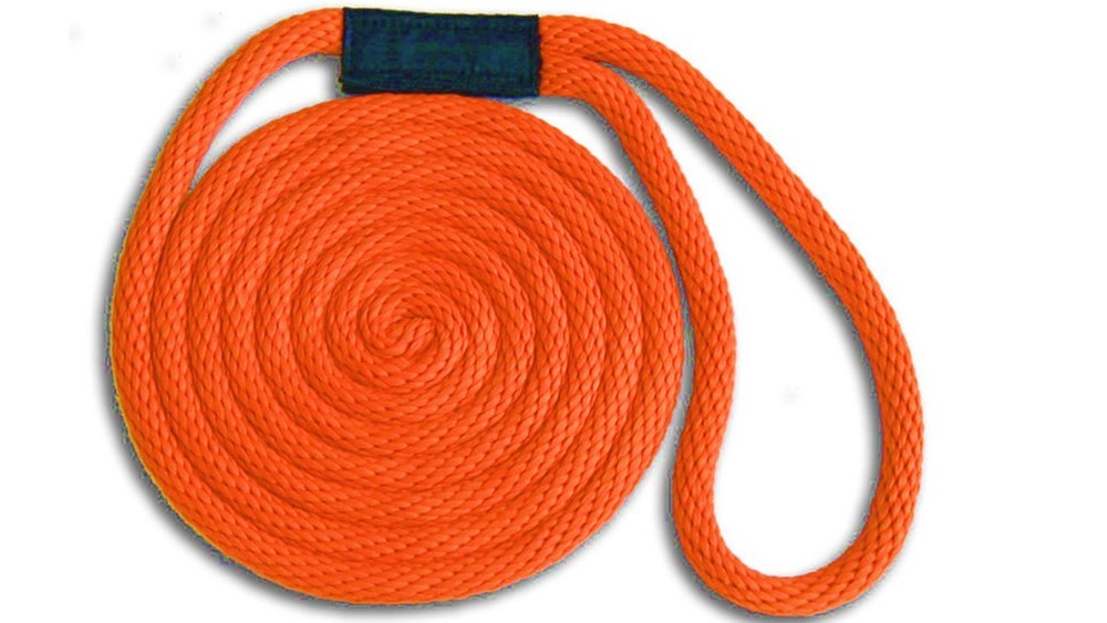 Solid Braid Nylon Dock Line  5/8" x 40' - Floats! Fade Proof - USA Made - ORANGE