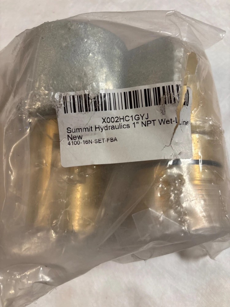 Summit 1" NPT Wet-Line Wing Nut Hydraulic Quick Disconnect Coupler/ Coupling Set