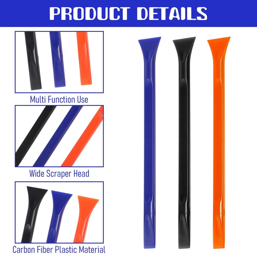 12 PCS Plastic Scraper Non Scratch Scrapers Cleaning Tool MultiPurpose Label ...