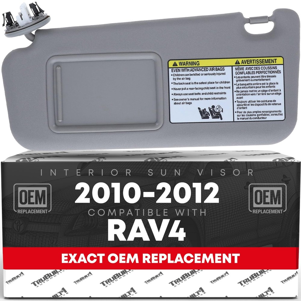 Sun Visor, Driver Side for Toyota RAV4 - Gray