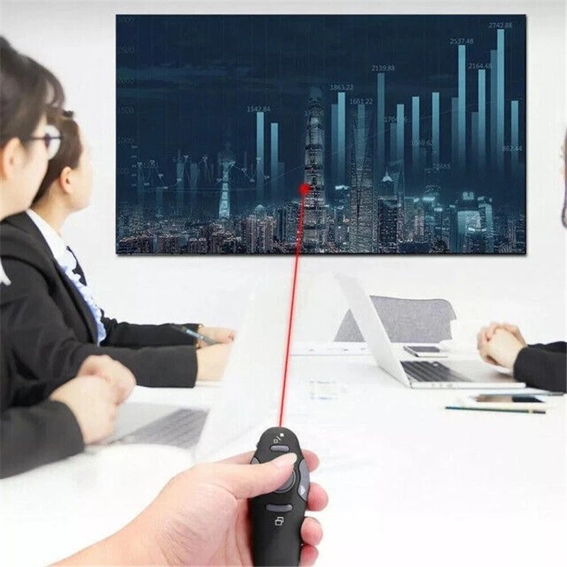 Wireless USB Presenter PowerPoint Pointer Clicker Pen Laser PPT Remote Control