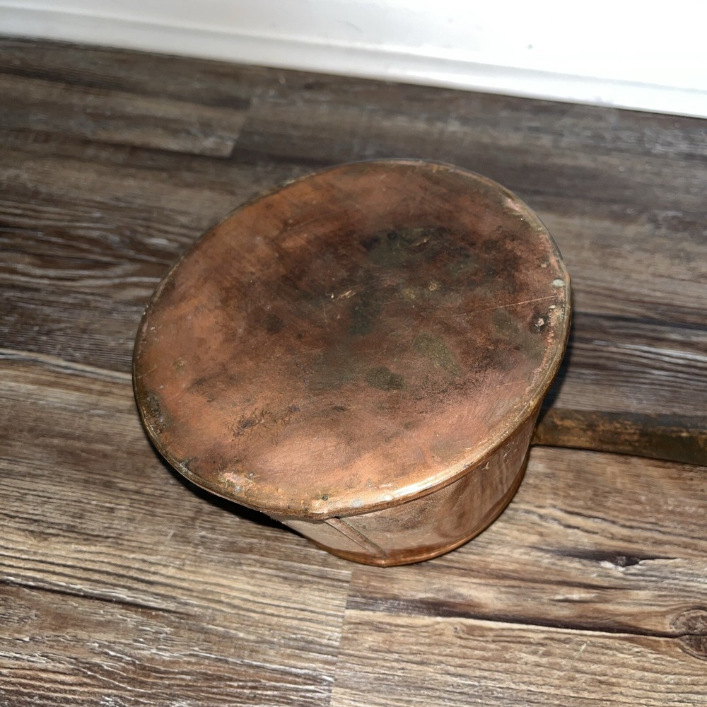 Copper w/Tin Lining Pot With Handle. 6” At Base.