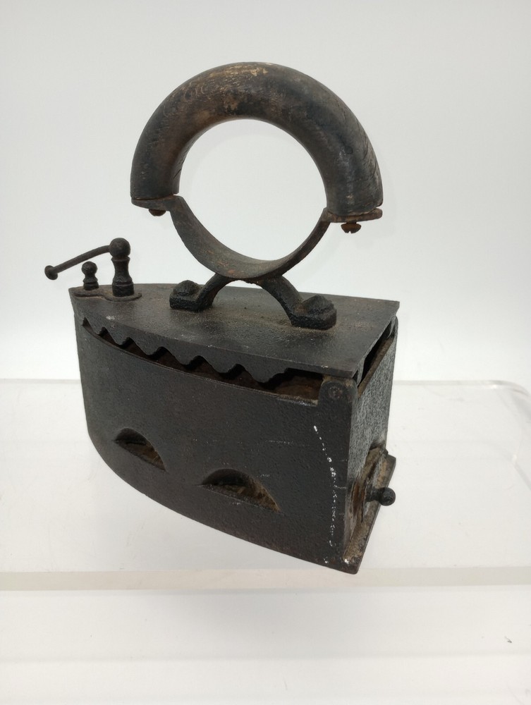 Antique Cast Sad Iron Coal Fired Clothes Press Iron